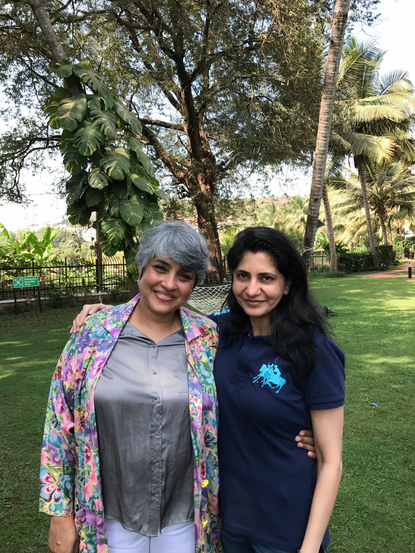 The author with her rebirthing healer Usha (left). 