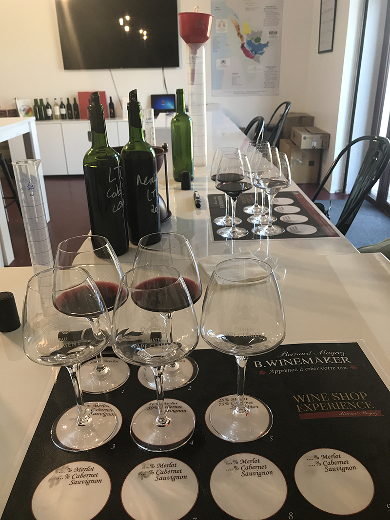 Wine Blending workshop at Chateau Pape Clement